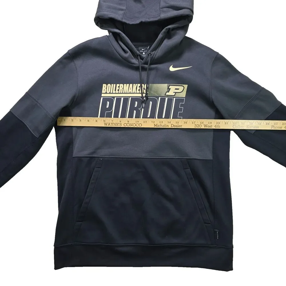 Purdue Boilermakers Hoodie Men's L Gray Black Nike On Field Sweatshirt NCAA